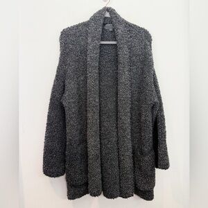 Barefoot Dreams CozyChic Charcoal Long Sleeve Cardigan Sweater Size S/M